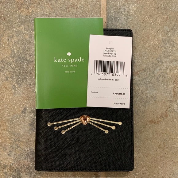 KATE SPADE IMOGENE CAT JAZZ THINGS PASSPORT HOLDER - Picture 7 of 7